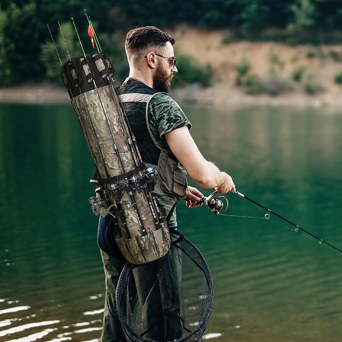 Fishing Pole Bag Rod Case, Folding Fishing Pole Bag Fishing Gear