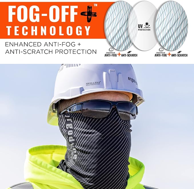 Ergodyne Skullerz DAGR Anti Scratch Safety Glasses, Anti-Fog, ANSI z87.1