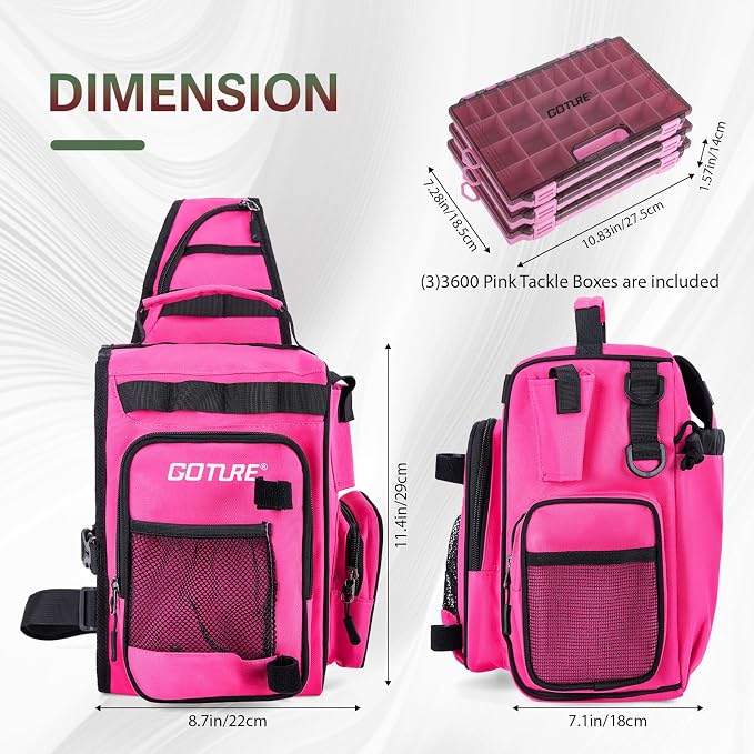 Goture Pink Fishing Rod and Reel Combo - ML Action Spinning Reel Pole with Pink Bag - Telescopic Rod Kit for Starter Travel Saltwater Freshwater, Gift for Woman