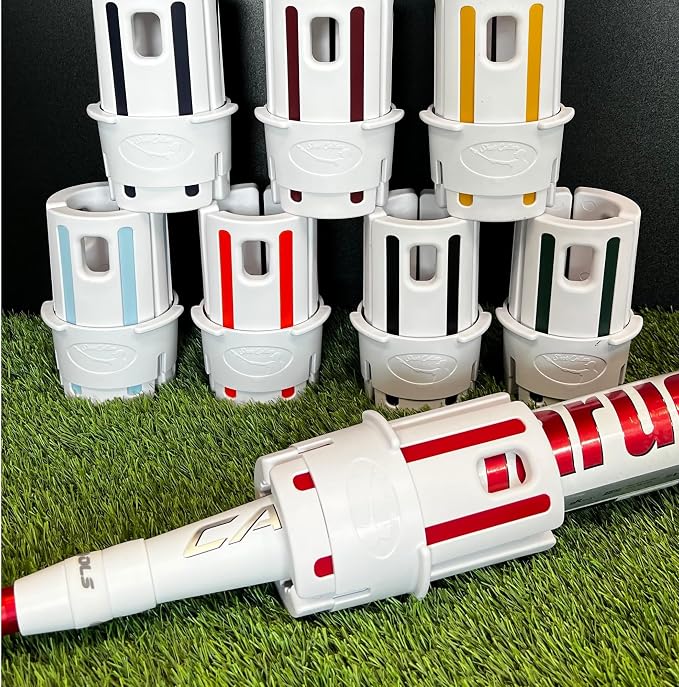 Bat Weight 16 to 24 oz | Easy On/Easy Off (Twist or Tap Off) Baseball Bat Weight | Customize Colors to Match Equipment or Team (16, 20, 24 Ounces) – White