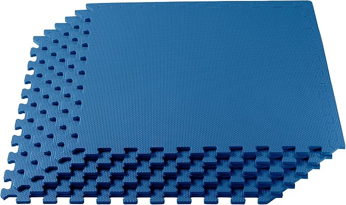 We Sell Mats 1/2 Inch Thickness Multipurpose EVA Foam Floor Tiles, Interlocking Floor Mat for Indoor Gym and Home Use, 24 in x 24 in, Blue