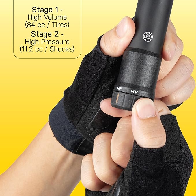 Topeak Mountain Digital 2Stage Bike Pump – Dual-Mode High-Pressure/High-Volume Shock Pump with Digital Gauge, SmartHead ThreadLock & Pressure-Rite Valve System | frame-mount-bike-pumps