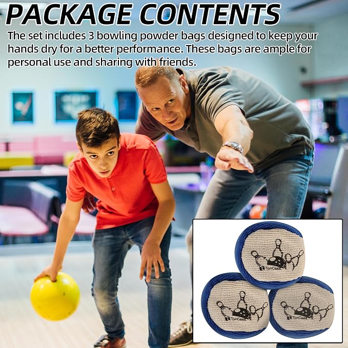 TonGass Microfiber Ultra Dry Bowling Grip Ball, Microfiber Bowling Grip Bags, Bowlings Powder Bag for Hands Use - Blue & Grey