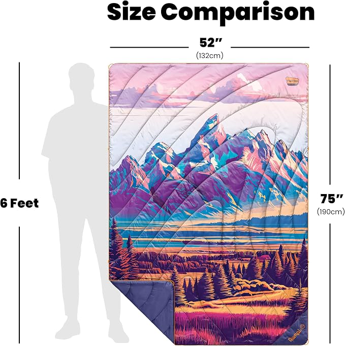 Rumpl Original Puffy National Park Blanket for Camping and Outdoors, Grand Teton - V3