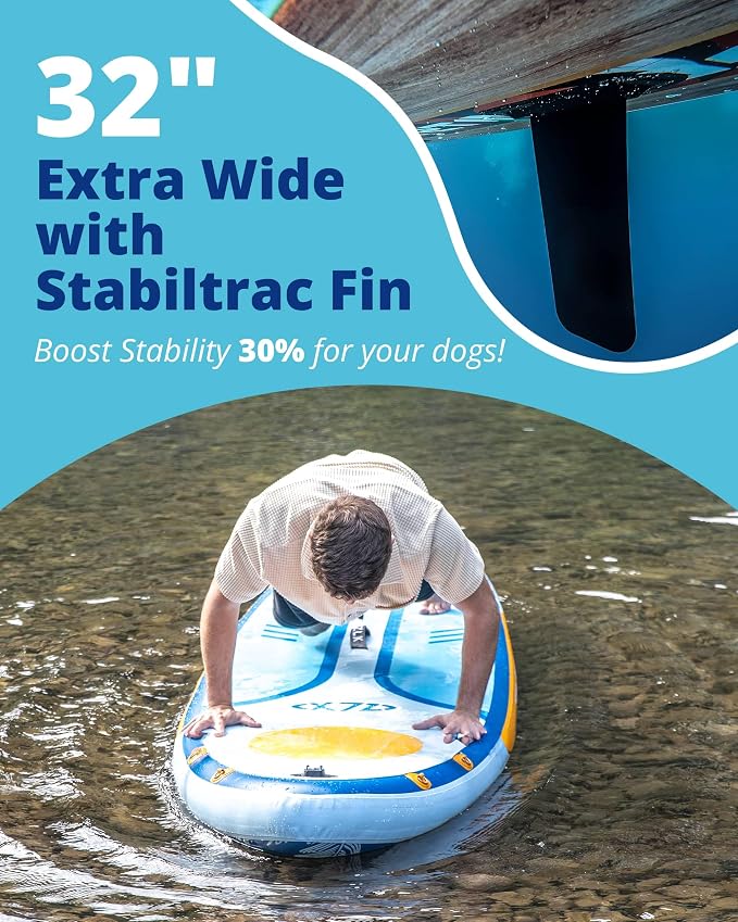 ZLX Inflatable Stand Up Paddle Board, 10'6" SUP Non-Slip Stable Deck Pad, Unique Center Fin, Premium Accessories, Paddleboard for Adults, Beginners, All Skill Levels