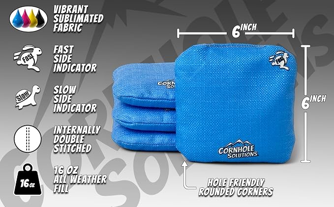 Cornhole Solutions Cornhole Bags Set of 8 – Regulation Pro Style 6x6 – Resin Filled + Tote Bag