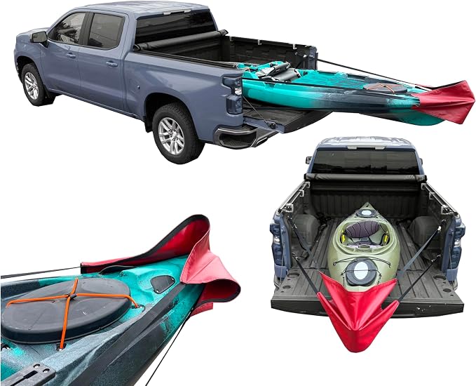 Universal Tie-Down Strap, Tailgate Extender & Tailgate Net | Tie Down Kayaks, Lumber and More! (Buckle Type: Ratchet Strap)