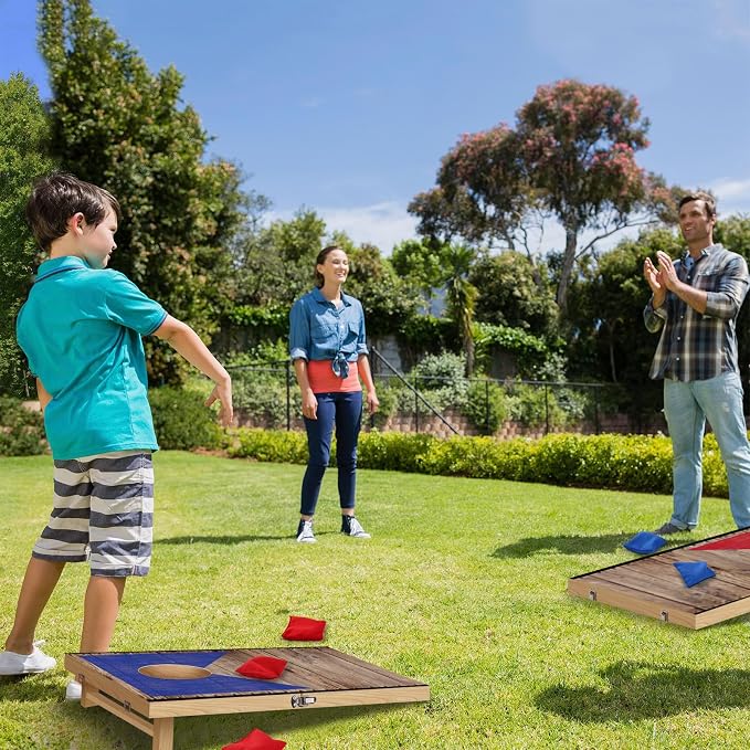 Portable Cornhole Board Set with Bean Bags 2 ft x 1 ft or 3 ft x2 ft or 10.16 * 5.04 Inch Foldable Corn Hole Games for Adults and Kids Indoor or Outdoor Corn Hole Toss Games Backyard Tarvel