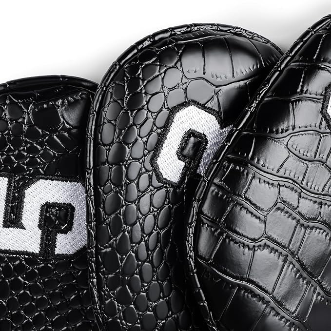Craftsman Golf 11pcs/Set Crocodile Pattern Iron Covers Headcovers Set Magnetic Closure for Left and Right Handed Golfer