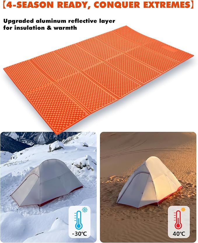 Camping Foam Sleeping Pad Lightweight Closed Cell Folding Camping Mat Moisture-Proof Camping Mattress Portable for Outdoor Hiking Mountaineering Blue