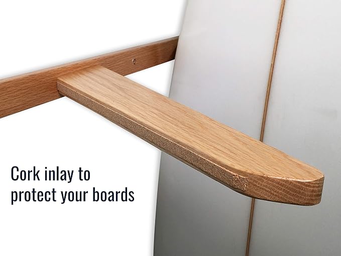 StoreYourBoard Vertical Timber Surfboard Wall Rack, Holds 6 Surfboards, Home and Garage Storage Mount System (Natural)