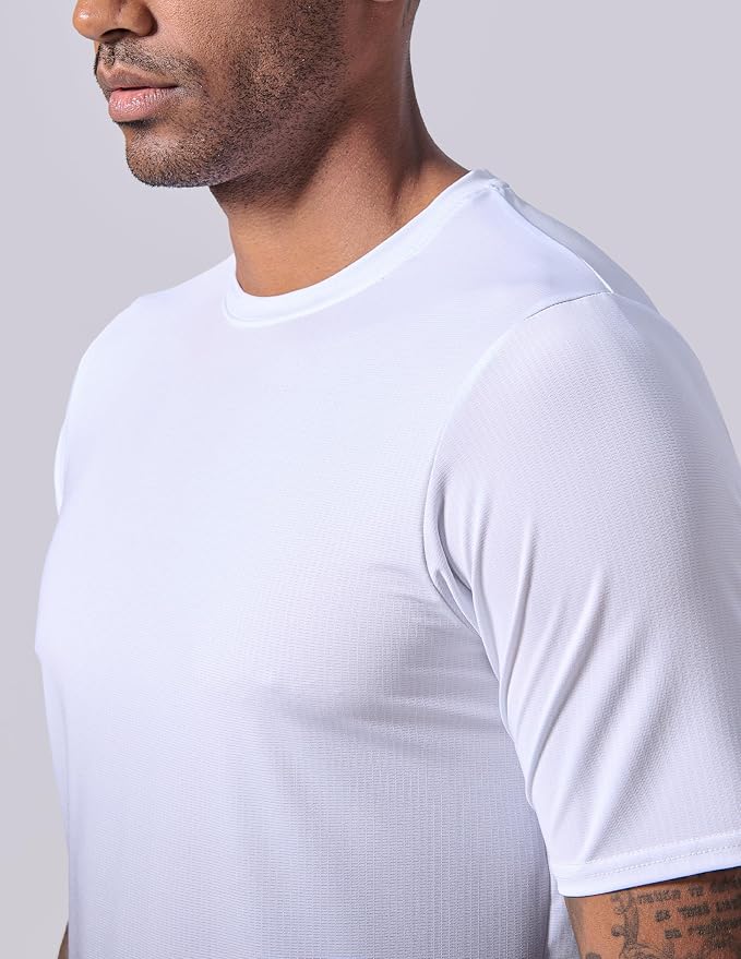 5 Pack Men’s Active Quick Dry Crew Neck T Shirts | Athletic Running Gym Workout Short Sleeve Tee Tops Bulk