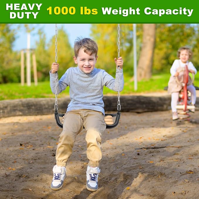 SELEWARE 2 Pack 60 Inch Hanging Swing Chain with 4 Carabiners, 1000LB Capacity Plastic Coated Hanging Chains, Hammock Hardware Kit for Swing, Hanging Chair, Punching Bags, Indoor Outdoor Gym (White)
