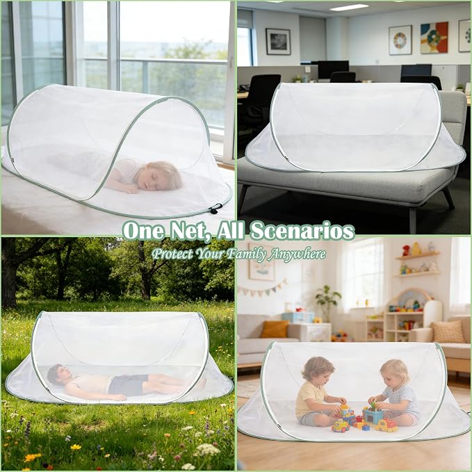 FORUP Pop Up Mosquito Tent | Quick Setup Portable & Foldable Mosquito Net for Bedroom, Camping, Patio (77 * 30 * 23 Inch)