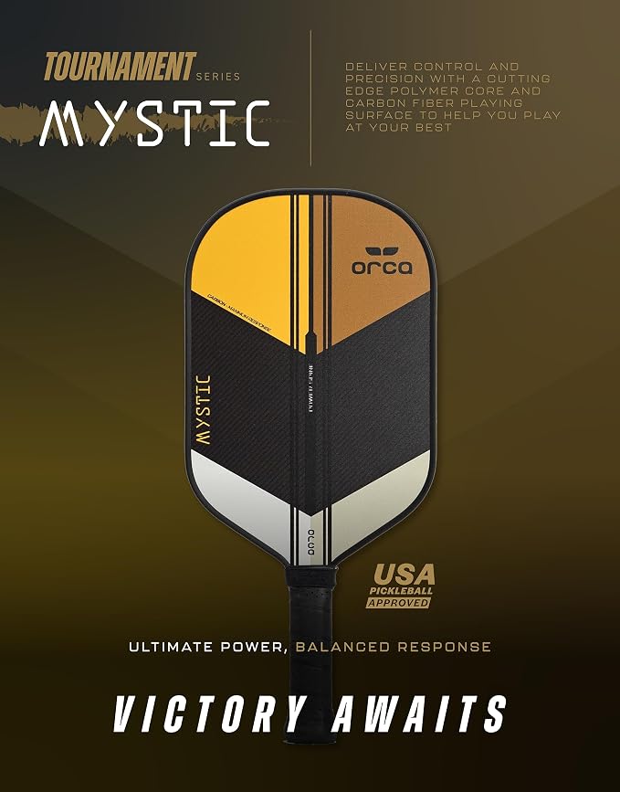Orca Pickleball Paddles, Tournament Series Carbon Fiber Pickleball Paddles Designed for Maximum Power and Control, USA Pickleball Approved