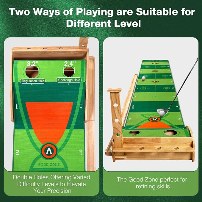 Wekin Indoor Putting Green with Auto Ball Return,11 Foot Golf Practice Putting Mat,Ideal Training Putting Mat for Beginners & Advanced Players