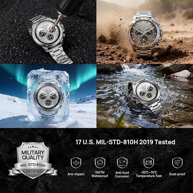 Mibro GS Explorer S Titanium Outdoor Adventure Smartwatch for Men, Dual-Band GPS with Offline Maps, Military-Grade, 20-Day Battery, 10 ATM Waterproof for Freediving, 150+ Sports Modes (Titanium Strap)