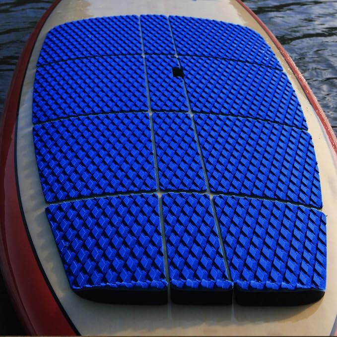 Abahub 12 Piece Surf SUP Deck Traction Pad Premium EVA with Tail Kicker for Paddleboard Longboard Surfboard Black/Blue/Gray/Navy Blue/Orange/White