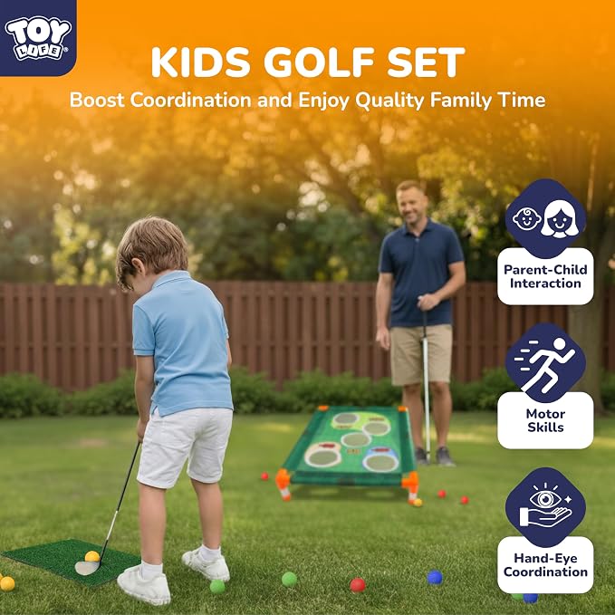 TOY Life Golf Cornhole Game Golf Corn Hole Set Chipping Golf Game Adults Kids Backyard Golf Game Golf Yard Corn Hole Game Golf Training Equipment Chipping Outdoor Indoor Golf (NO Club Included)