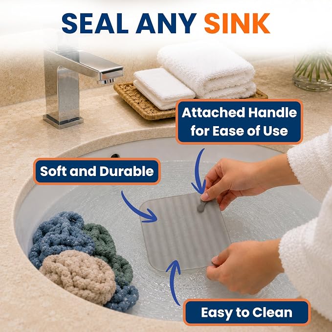 Travel Laundry Detergent Sheets with Universal Sink Stopper – 50-Count Travel Detergent Sheets and Flat Silicone Sink Stopper for Sink Washing in Hotels, Cruises & Camping