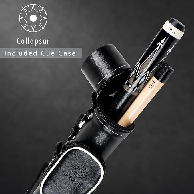 Collapsar CA Pool Stick with 1X1 Hard Case,58" Maple Professional Billiard Cue Stick,19-21 oz Pool Cue Set