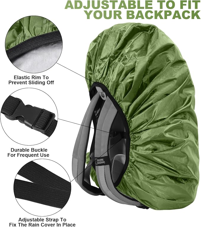 LAMA Waterproof Backpack Rain Cover, Reflective Rucksack Rain Cover for Anti-Dust/Anti-Theft/Bicycling/Hiking/Camping/Traveling/Outdoor Activities,XL Size (for 56L-70L Backpack),1 Pcs Army Green