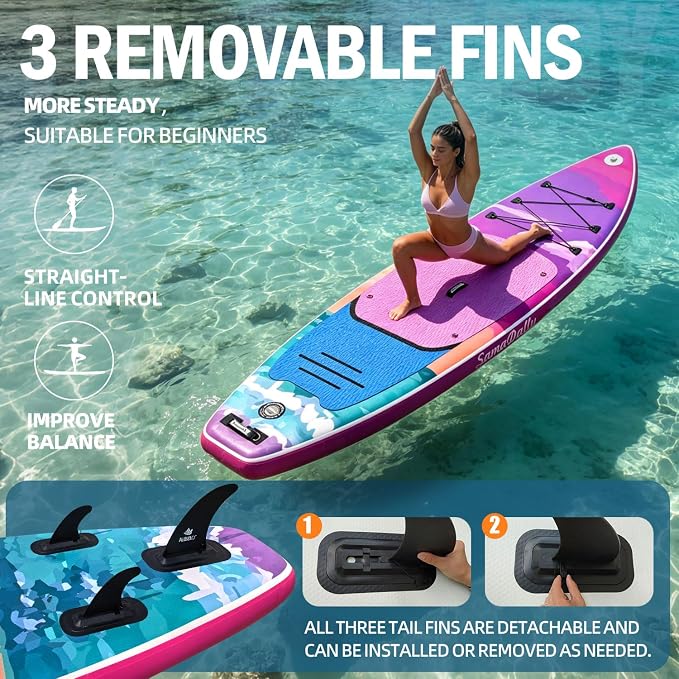 Inflatable Stand Up Paddle Board - Ultra Stable Wide Paddle Boards of All Skill Levels, Full-Color Gradient Design, Anti-Slip EVA Deck with Premium Accessories