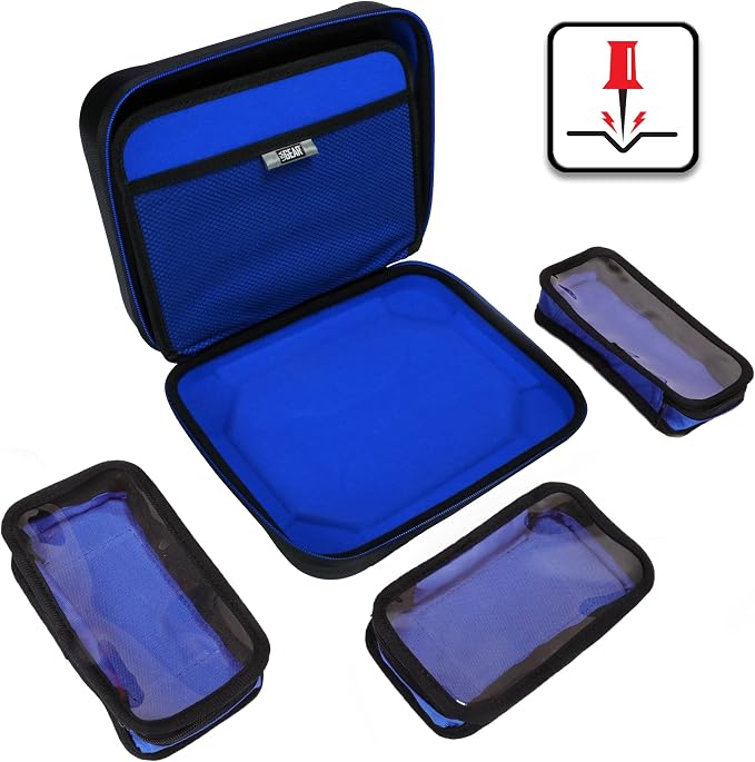 USA Gear XL Semi Hard Shell Dart Case - Protective Case for 15 Piece Dart Set, Tips, Flights and Shafts, and more Accessories - Locking Foam Design for Soft and Steel Tips - Storage Only