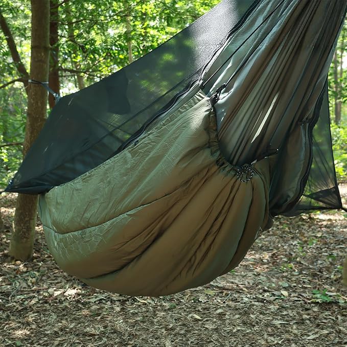 NomadNest 11ft Camping Hammock with Hammock Underquilt, Detachable Full-Open Mesh, Lightweight Portable Hammocks for Camping Hiking Backpacking