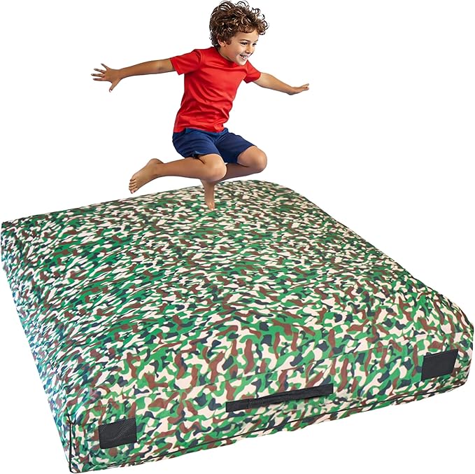 SaferBounce Crash Pad for Kids Sensory | Big 5Ft x 5Ft, 3Ft x 4Ft Or 3Ft x 3Ft | Autism Sensory Crash Mat for Jumping Play | Crashpad | Soft Foam Landing Pad | Giant Mat Pillow | Climbing, Gymnastics