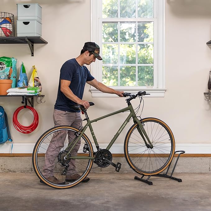 StoreYourBoard CycleStand Bike Floor Stand, No-Lift Indoor Bicycle Rack for Garage, Bike Mount Storage, Holds MTB, Road, and Ebike Stand, Bike Parking Rack, Fits Tires up to 3.5″