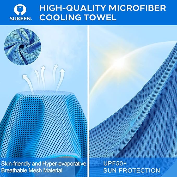 Sukeen Cooling Towels for Neck and Face(40"x12"), Cool Towels for Neck, Cooling Towels for Hot Weather, Sweat Towel for Gym, Workout, Sports, Multi Colors 20 Pack