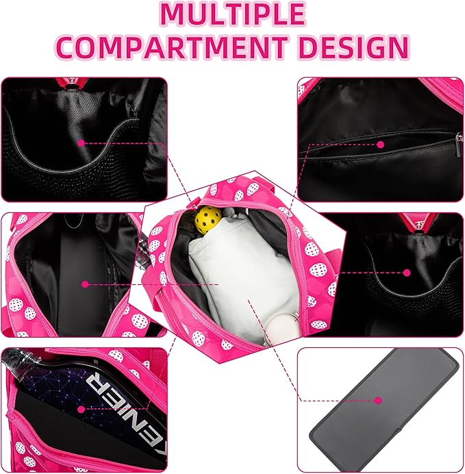 ROYALFAIR Pickleball Bag, Pickleball Tote Bag Large Capacity Adjustable Shoulder Strap for Pickleball Paddle Shoulder Bag, Made of neoprene, Has insulation and waterproof function ﻿