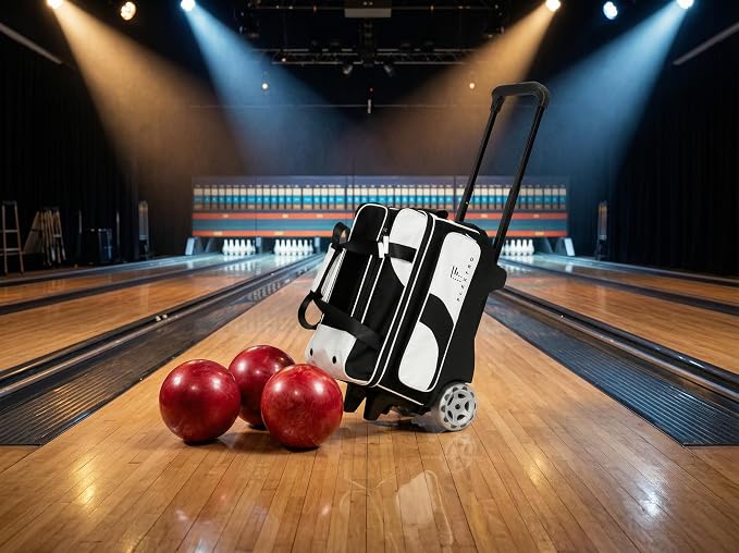 Flextro 3 Ball Bowling Bag with Wheels – 2+1 Modular Roller, 5-Inch Heavy-Duty Wheels, Zero-Wobble Aluminum Handle, Separate Shoe Compartment, Fits Men & Women