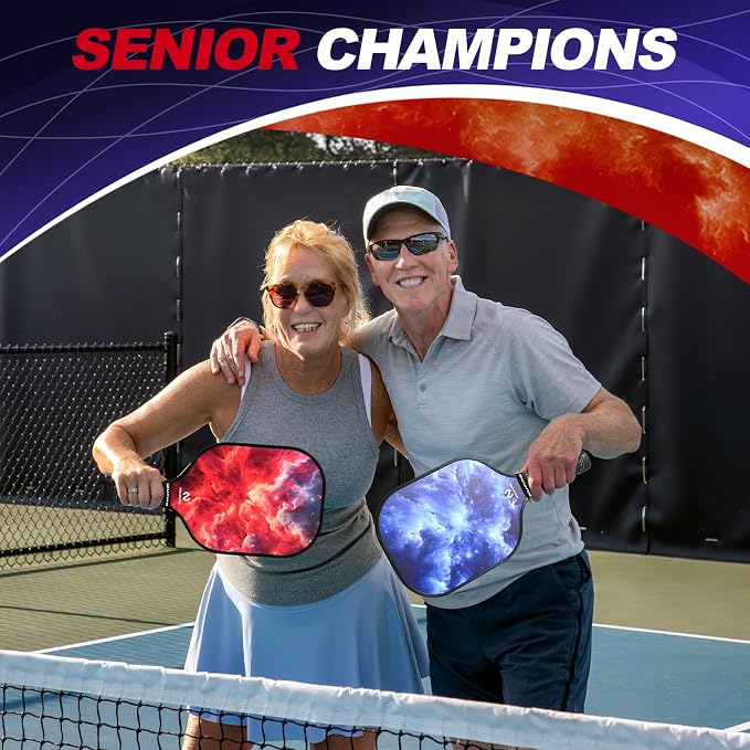 niupipo Pickleball Paddles Set of 2 or 4, USAPA Approved Fiberglass Pickleball Paddle Set with Balls and Bag, Polypropylene Honeycomb Core, Lightweight Pickleball Paddles for Beginners Men Women