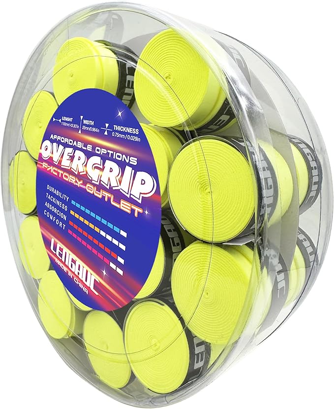 Tacky Overgrips,Tennis/Badminton/Pickleball/Paddle 30/60 Pack, Tacky Anti-Slip and Absorbent Grip, Colorful,Comfort Grip Tape,Absorb Sweatbands Anti Slip