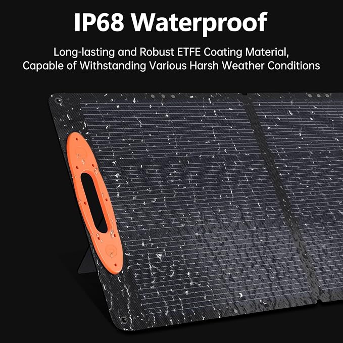SOKIOVOLA N-Type 16BB 100W Portable Solar Panel 18V Mono ETFE Foldable Solar Panel,25% High Efficiency IP68 Waterproof for Camping Outdoor RV Blackout