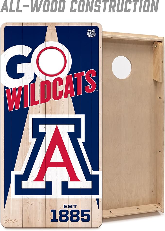 YouTheFan NCAA 2’ x 4’ Professional Wood Cornhole Game