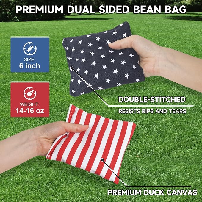 Cornhole Board Set 4x2 Regulation Size Cornhole Set with Carrying Bags & 8 Bean Bags Corn Hole Boards Bean Toss Game for Adults Family Outdoor Lawn Outside Backyard Games