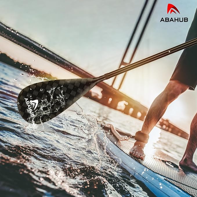 Abahub 3-Piece Stand up Paddles, Lightweight Paddleboard Paddle Oars for Paddleboard, Adjustable Aluminum Alloy Shaft 68" - 84"