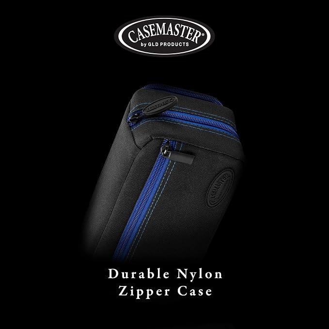 Casemaster Plazma Pro, 6 Dart Case for Soft and Steel Tip Darts, Features Large Front Mobile Device Pocket, Built-In Storage Tubes and Pockets for Flights, Tips, Shafts, and Personal Items