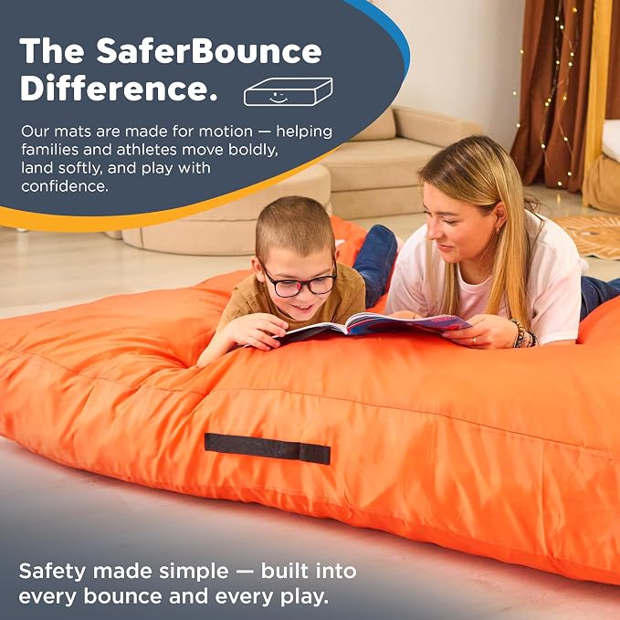 SaferBounce Crash Pad for Kids Sensory | Big 5Ft x 5Ft, 3Ft x 4Ft Or 3Ft x 3Ft | Autism Sensory Crash Mat for Jumping Play | Crashpad | Soft Foam Landing Pad | Giant Mat Pillow | Climbing, Gymnastics