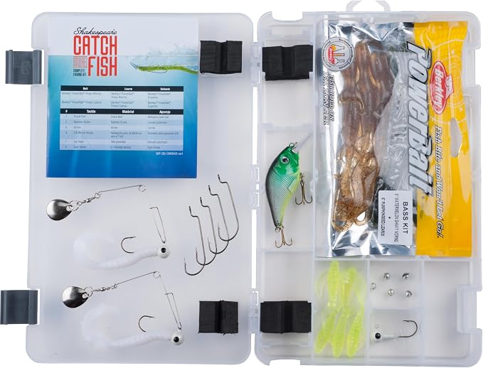 Shakespeare Catch More Fish Spinning Reel and Fishing Rod Combo with Kit
