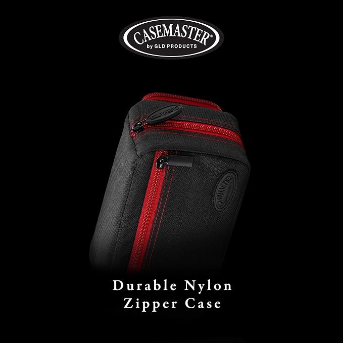 Casemaster Plazma Pro, 6 Dart Case for Soft and Steel Tip Darts, Features Large Front Mobile Device Pocket, Built-In Storage Tubes and Pockets for Flights, Tips, Shafts, and Personal Items