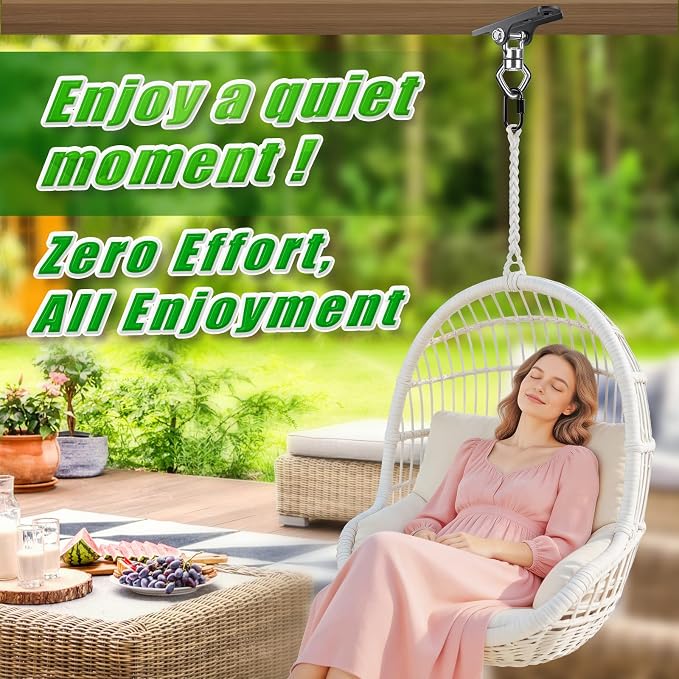 360° Swivel Swing Hanger with Ball Bearing Swing Ceiling Mount Hanging Chairs Hanger 900 LBS Capacity Aerial Silks Mount Hardware for Hammock Chair, Porch Swings, Tire Swings, gym rings, Heavy Bag