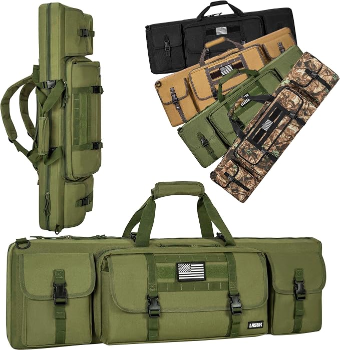 28" 32" 36" 42" 46" 48" 51" 55" Soft Double Rifle Bag, Portable Long Rifle Bag for Outdoor Hunting Shooting, Gun Case Storage & Transportation, with Multiple Colors