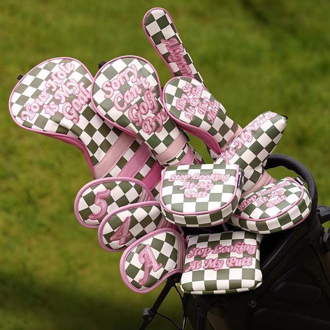 Craftsman Golf Club Cover Golf Head Cover for Driver Fairway Hybrid/Utility Woods Headcover Set Putter Head Cover for Mallet Blade DF3