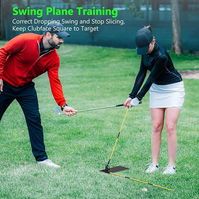 Golf Alignment Sticks - Golf Sticks Alignment Holder Plate, Golf Alignment Rods Aid for Aiming, Putting, Full Swing Trainer, Posture Corrector Golf Training aid