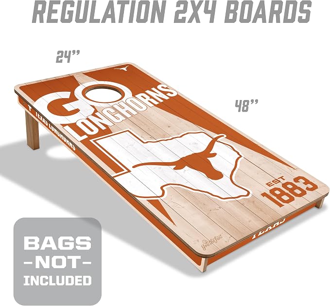 YouTheFan NCAA 2’ x 4’ Professional Wood Cornhole Game