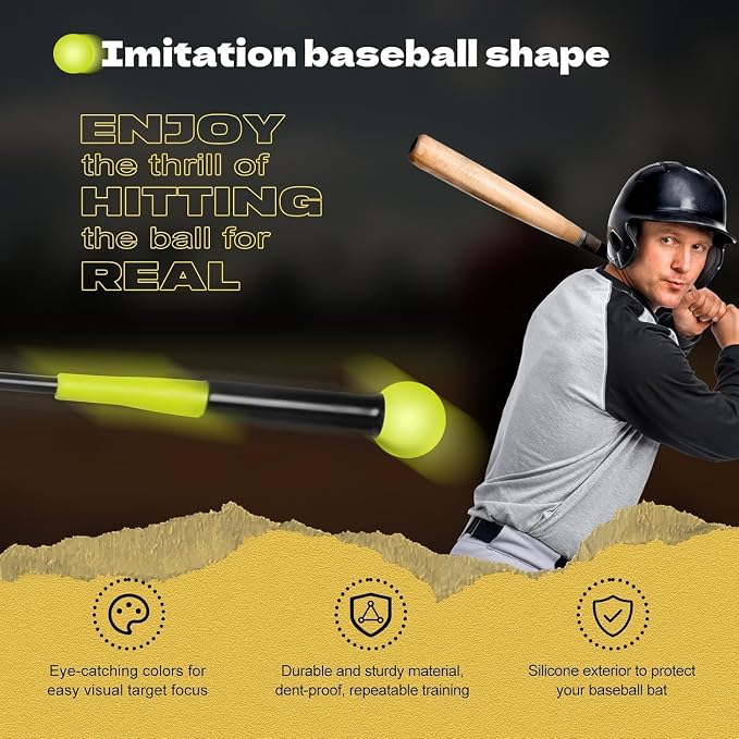 Hikeen Baseball Softball Swing Trainer, Baseball Training Equipment, Includes 5 Elasticity Bands Baseball/Softball Accessories for Hitting and Batting, Adjustable Height for All Ages Training